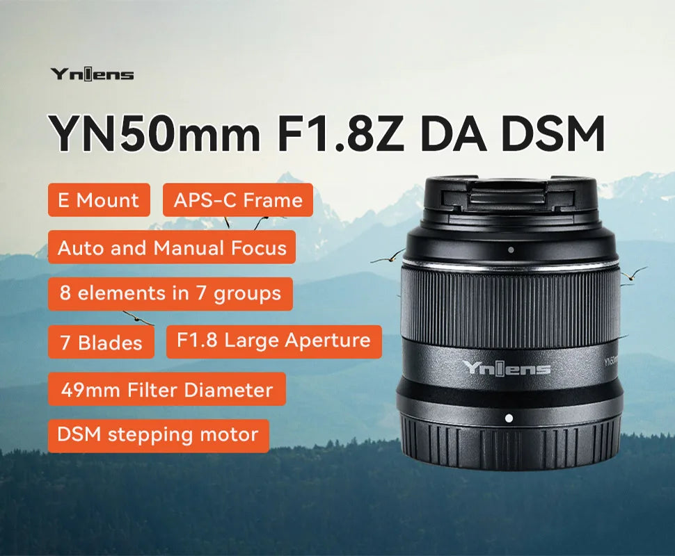 YONGNUO YN50mm F1.8Z DA DSM Auto Focus APS-C Frame Lens for Nikon Z Mount Z5 Z6 Z7 Z6II Z7II Z30 Z50 Z8 Z9