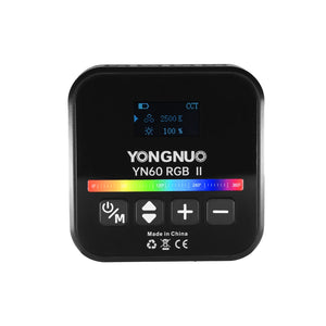 YONGNUO YN60RGBII Pocket RGB Video Light 2500-9900K Adjustable Small Portable LED Video Fill Light With 1/4 Screw Cold Shoe Seat