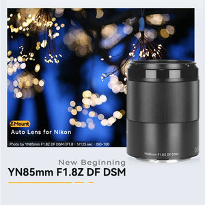 YONGNUO YN85mm F1.8 Z DF DSM Auto Focus Portrait Large Aperture Nikon Z Mount Z9 Z7 Z5 Z6 Z50 Camera Lens