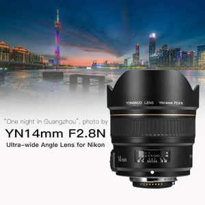 Yongnuo YN14mm 14mm F2.8 Ultra-wide Angle Prime Lens  Auto Focus AF MF Metal Mount Lens for Nikon d5300 d3400 d3100 D850