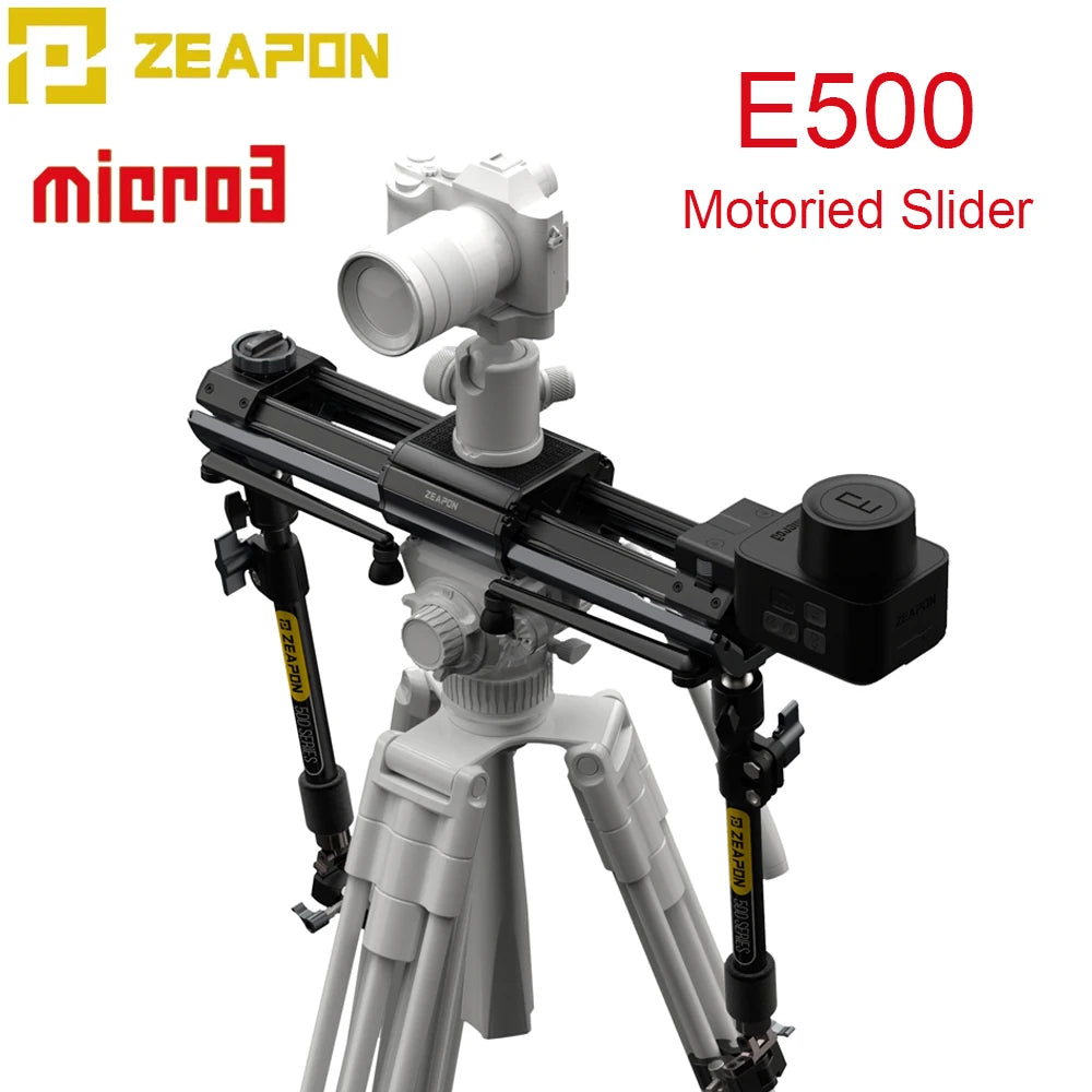 ZEAPON Micro 3 E500 M500 Motorized Slider DSLR Camera Video Double Distance Portable Slider Rail PS-E1 PD-E1 Pan Tilt