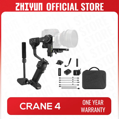 ZHIYUN Crane 4 3-axis Handheld Gimbal Camera Stabilizer Touchscreen Portrait Shooting for Sony Nikon Canon DSLR Camera