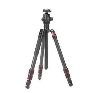 Miliboo MTT502B Camera Tripod Carbon Fiber Tripod 4-Sections Travel Lightweight Small Tripod 50mm damping Ball Head