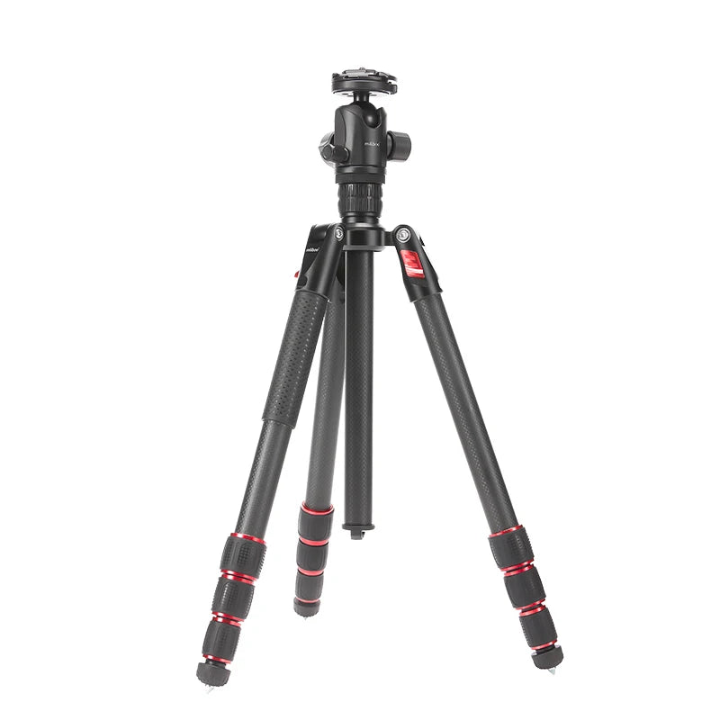 Miliboo MTT502B Camera Tripod Carbon Fiber Tripod 4-Sections Travel Lightweight Small Tripod 50mm damping Ball Head