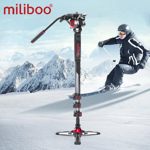 Miliboo MTT705 Aluminum Portable Fluid Head Camera Monopod for Camcorder /DSLR Stand 72"Max Height